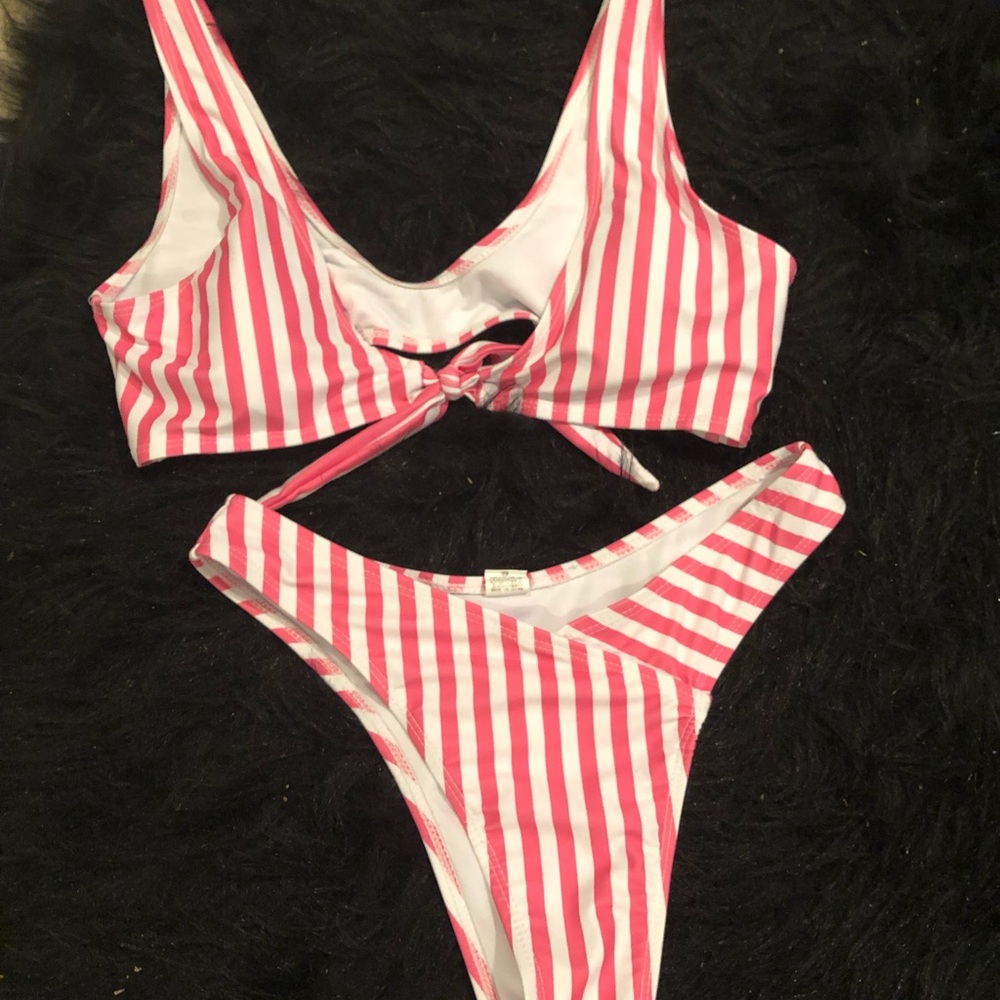 Pink stripped bikini